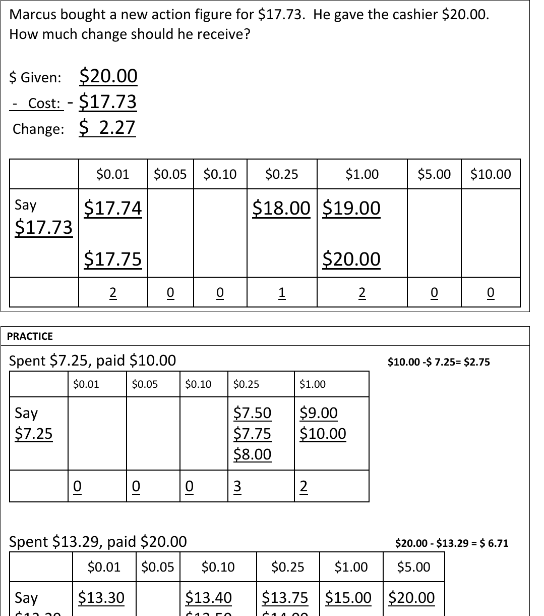 worked example from the course notes