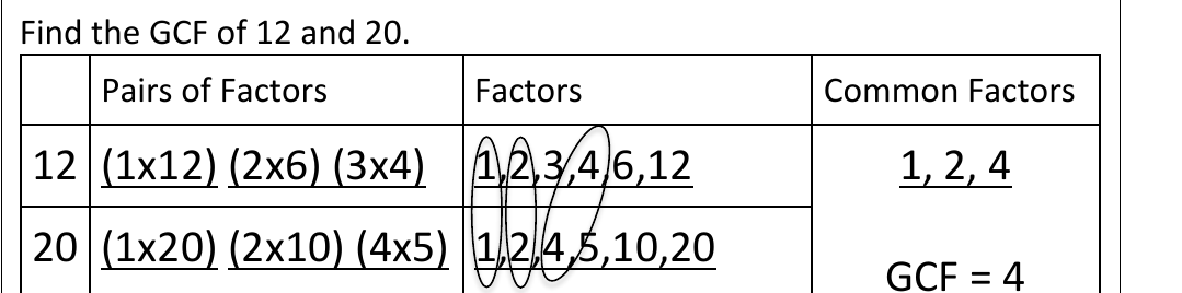 worked example from the course notes