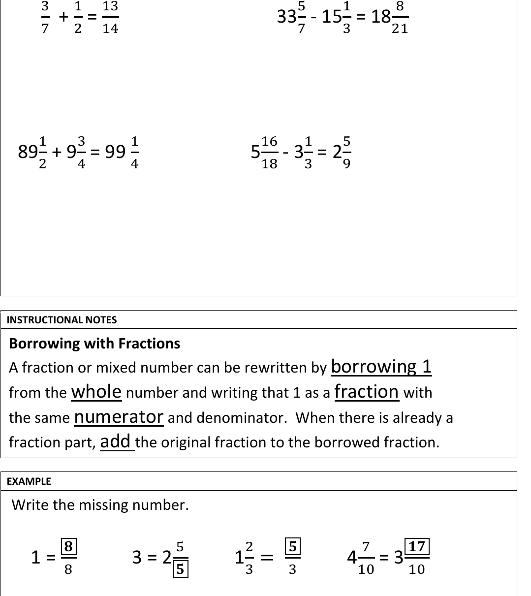 worked example from the course notes