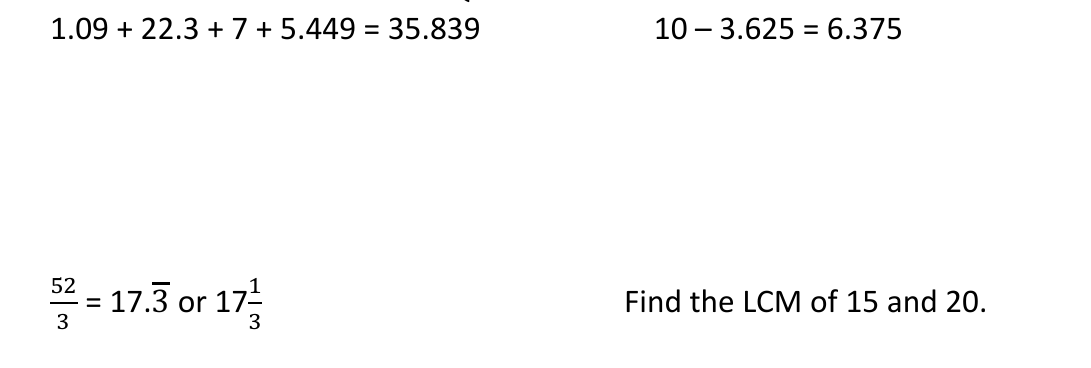 worked example from the course notes